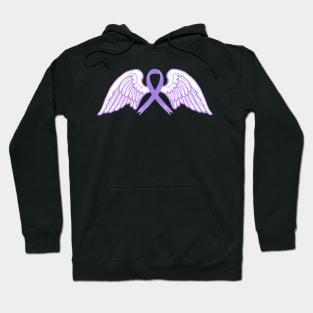 Purple Awareness Ribbon with Angel Wings Hoodie